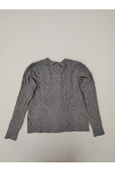 Soft cashmere Šedý pletený kardigan s copánkovým vzorem na knoflíky Velikost M | soft cashmere | obrázek 7