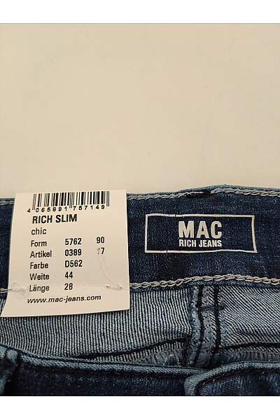 MAC Dámské modré bavlněné džíny s dírami a zipy Velikost DE 44 | MAC | obrázek 7