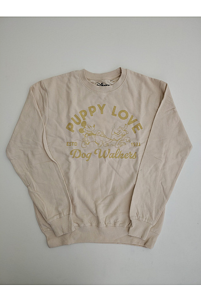 DISNEY Béžová bavlněná mikina s potiskem crewneck vintage Vel. 8/S | DISNEY | obrázek 2