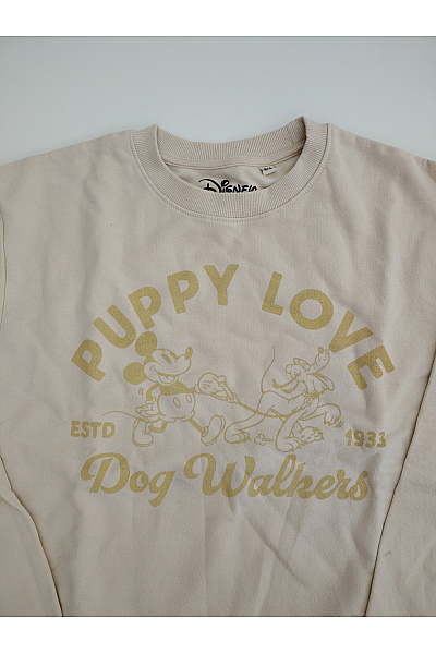 DISNEY Béžová bavlněná mikina s potiskem crewneck vintage Vel. 8/S | DISNEY | obrázek 3