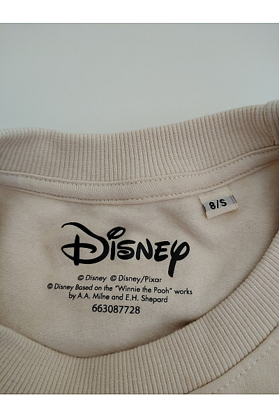 DISNEY Béžová bavlněná mikina s potiskem crewneck vintage Vel. 8/S | DISNEY | obrázek 6