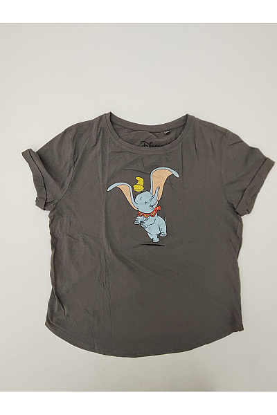 DISNEY Šedé Bavlněné Tričko S Krátkým Rukávem A Potiskem Dumbo Velikost 12/L