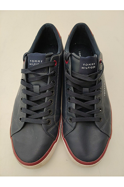 TOMMY HILFIGER Pánské tenisky Essential Leather Vulc Stripes Modré Vel. EU 43 | TOMMY HILFIGER | obrázek 3