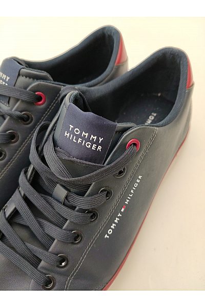 TOMMY HILFIGER Pánské tenisky Essential Leather Vulc Stripes Modré Vel. EU 43 | TOMMY HILFIGER | obrázek 4