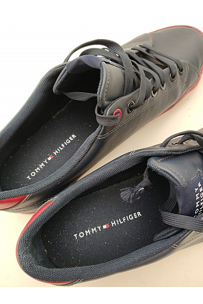 TOMMY HILFIGER Pánské tenisky Essential Leather Vulc Stripes Modré Vel. EU 43 | TOMMY HILFIGER | obrázek 8