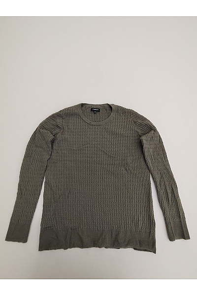 LAWRENCE GREY Dámský Khaki Vlněný Pulovr S Copánkovým Vzorem Vel. 40