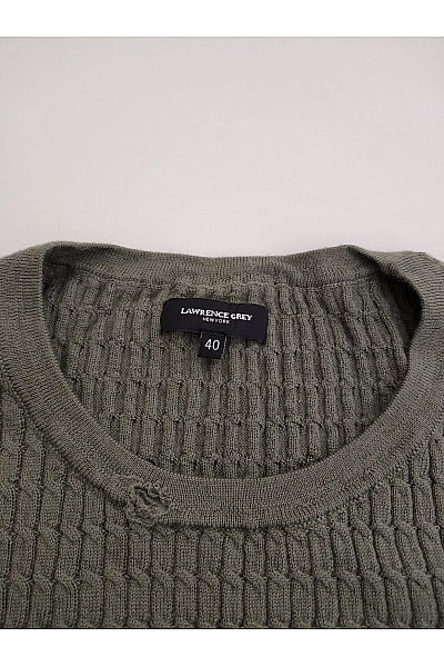 LAWRENCE GREY Dámský khaki vlněný pulovr s copánkovým vzorem Vel. 40 | LAWRENCE GREY | obrázek 3