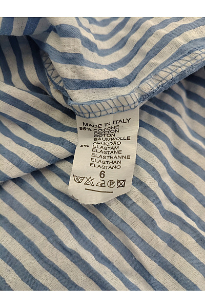 Modré bavlněné košilové šaty pruhované Vel. XXL | Unimoda | obrázek 6