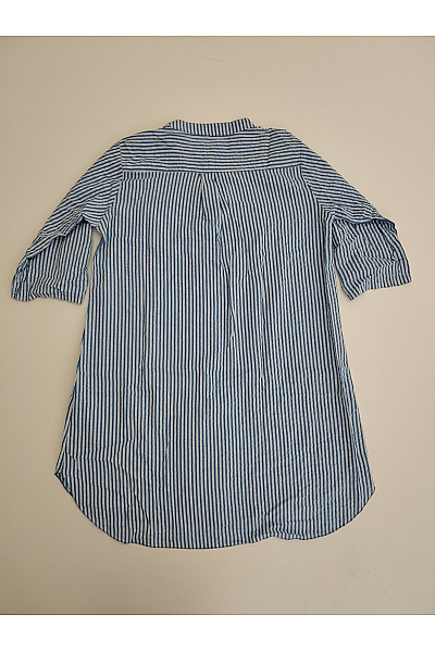 Modré bavlněné košilové šaty pruhované Vel. XXL | Unimoda | obrázek 7