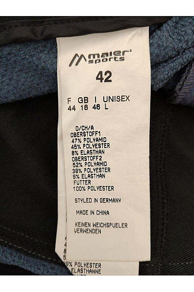 Maier sport Pánské outdoorové sportovní kalhoty s kapsami na stehnech Velikost EU 42 | maier sport | obrázek 9