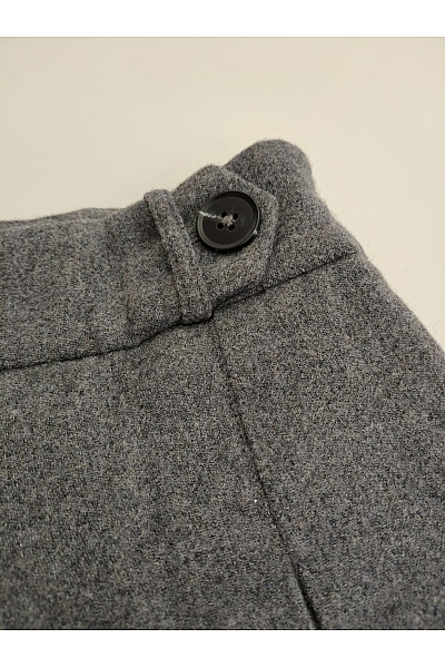 Šedá vlněná midi skládaná sukně s vysokým pasem Velikost EU 34 | Unimoda | obrázek 5
