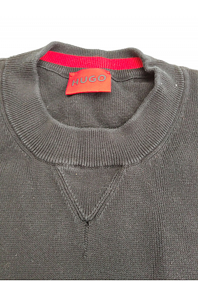 Hugo Boss Černý bavlněný pánský pulovr přes hlavu basic Velikost XL | Hugo Boss | obrázek 4