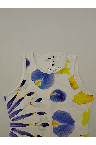 DESIGUAL Bílé květované letní šaty bez rukávů mini Velikost M | DESIGUAL | obrázek 5