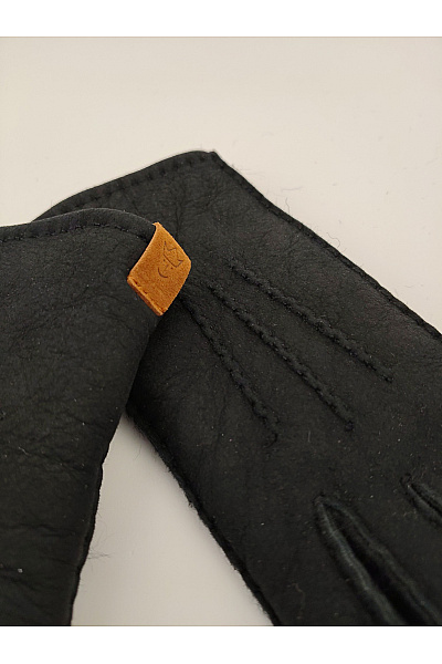 Černé luxusní kožešinové rukavice smart casual Vel. EU 7 | Unimoda | obrázek 7