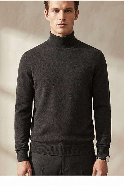 Hugo Boss Pánský Vlněný černý Rolák Basic Velikost L
