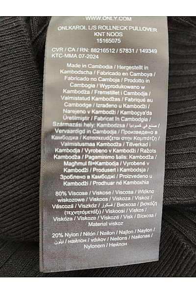 ONLY Dámský černý žebrovaný rolák basic Velikost S | ONLY | obrázek 6