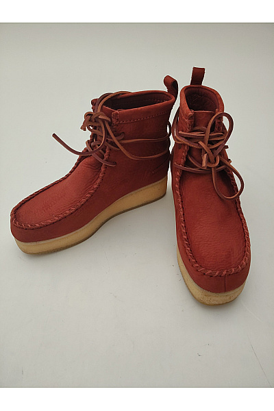 Clarks Červené kotníkové boty na platformě se šněrováním Vel. 39 | Clarks | obrázek 2