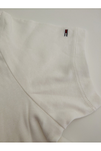TOMMY HILFIGER Bílé bavlněné tričko s krátkým rukávem a nápisem Vel. M | TOMMY HILFIGER | obrázek 4