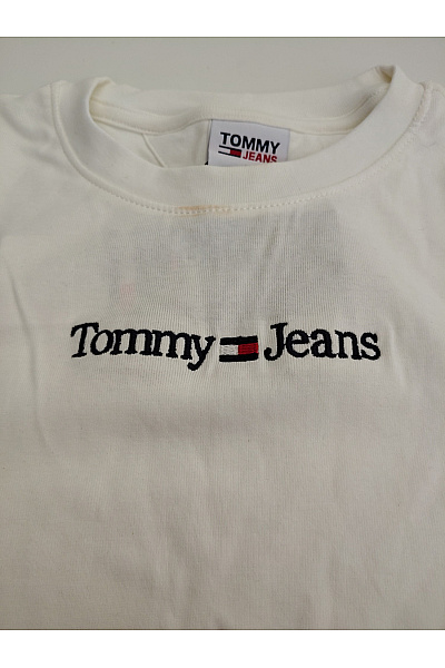 TOMMY HILFIGER Bílé bavlněné tričko s krátkým rukávem a nápisem Vel. M | TOMMY HILFIGER | obrázek 5
