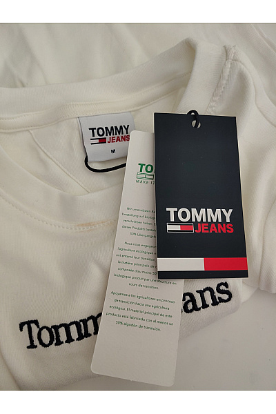 TOMMY HILFIGER Bílé bavlněné tričko s krátkým rukávem a nápisem Vel. M | TOMMY HILFIGER | obrázek 7