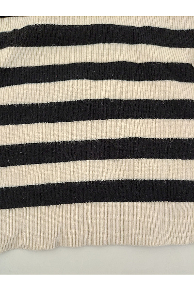 VERO MODA Béžový pruhovaný pletený pulovr s dlouhým rukávem Vel. EU XS | VERO MODA | obrázek 3