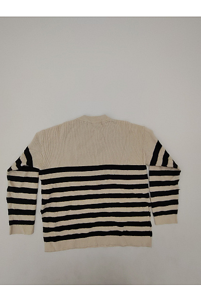 VERO MODA Béžový pruhovaný pletený pulovr s dlouhým rukávem Vel. EU XS | VERO MODA | obrázek 10