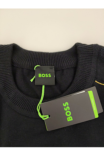 Hugo Boss Černý bavlněný pulovr přes hlavu basic Vel. L | Hugo Boss | obrázek 6