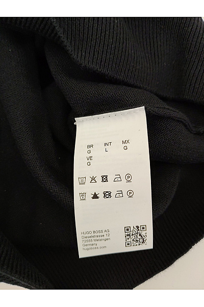 Hugo Boss Černý bavlněný pulovr přes hlavu basic Vel. L | Hugo Boss | obrázek 7