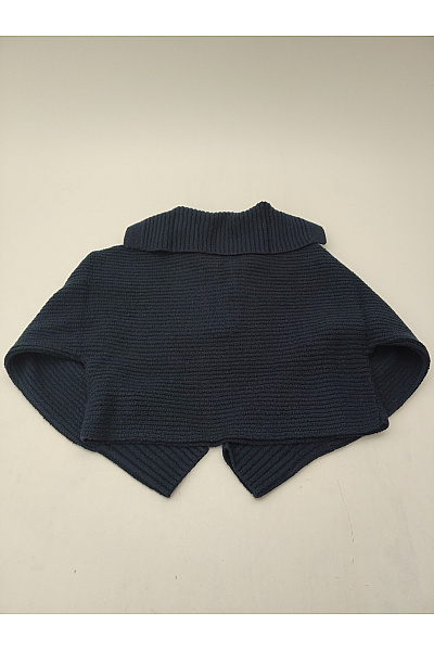 TOM TAILOR Modrý bavlněný crop pulovr s límečkem a výstřihem do V | TOM TAILOR | obrázek 8