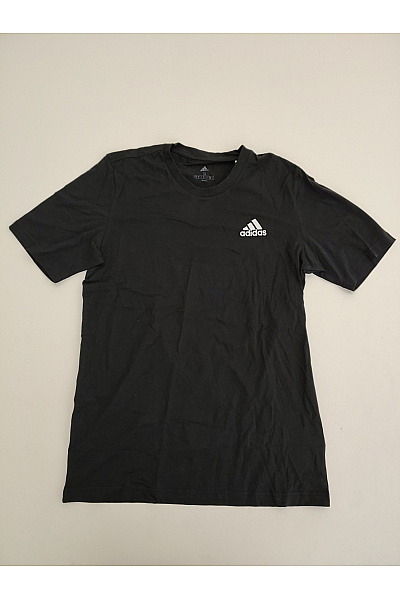 ADIDAS Pánské černé bavlněné tričko s krátkým rukávem a kulatým výstřihem basic Vel. US S | ADIDAS | obrázek 2