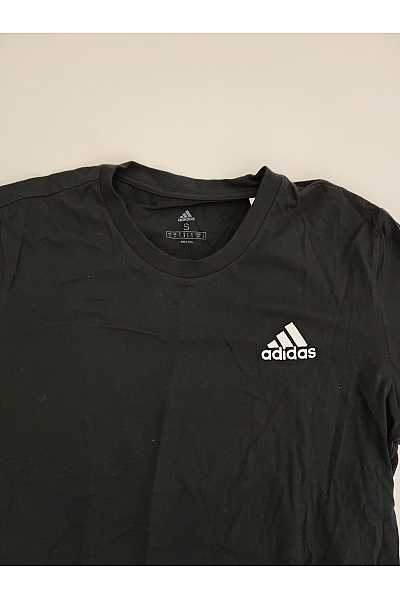 ADIDAS Pánské černé bavlněné tričko s krátkým rukávem a kulatým výstřihem basic Vel. US S | ADIDAS | obrázek 3