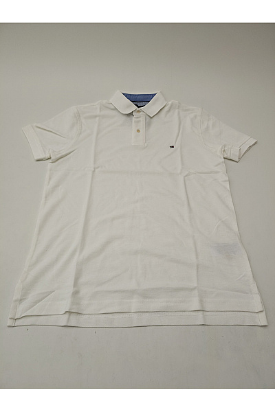 TOMMY HILFIGER Bílé bavlněné polo tričko s krátkým rukávem basic | TOMMY HILFIGER | obrázek 2