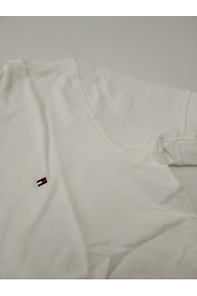 TOMMY HILFIGER Bílé bavlněné polo tričko s krátkým rukávem basic | TOMMY HILFIGER | obrázek 4