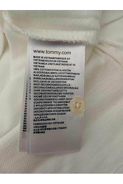TOMMY HILFIGER Bílé bavlněné polo tričko s krátkým rukávem basic | TOMMY HILFIGER | obrázek 7