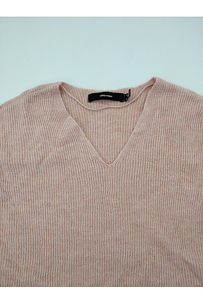 VERO MODA Dámský růžový pletený pulovr s výstřihem do V Velikost S | VERO MODA | obrázek 4
