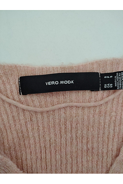 VERO MODA Dámský růžový pletený pulovr s výstřihem do V Velikost S | VERO MODA | obrázek 6