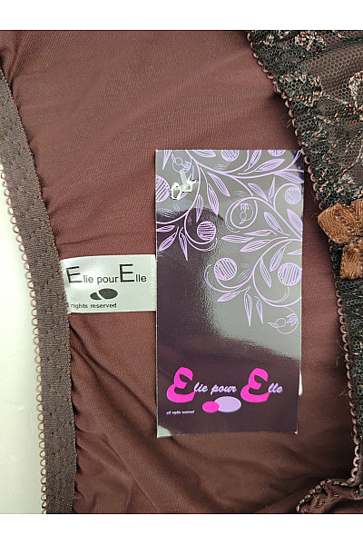 Elie pour Elle Dámské hnědé krajkové kalhotky luxusní Vel. EU L | Elie pour Elle | obrázek 5