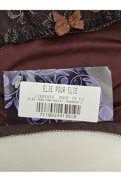 Elie pour Elle Dámské hnědé krajkové kalhotky luxusní Vel. EU L | Elie pour Elle | obrázek 6