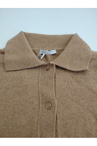 MAX TONSO CASHMERE Dámský hnědý vlněný propínací svetr s límečkem Vel. S | MAX TONSO CASHMERE | obrázek 3