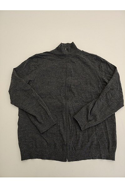 LAWRENCE GREY Pánský šedý vlněný merino svetr na zip se stojáčkem Vel. XL | LAWRENCE GREY | obrázek 2