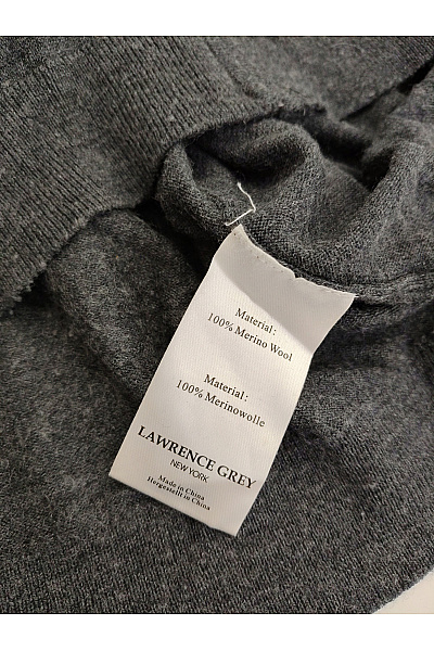 LAWRENCE GREY Pánský šedý vlněný merino svetr na zip se stojáčkem Vel. XL | LAWRENCE GREY | obrázek 7