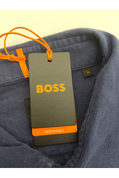 Hugo Boss Pánská lněná košile s dlouhým rukávem modrá Velikost XL | Hugo Boss | obrázek 8