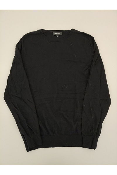 LAWRENCE GREY Pánský černý Vlněný Pulovr Merino Basic Vel. 4XL
