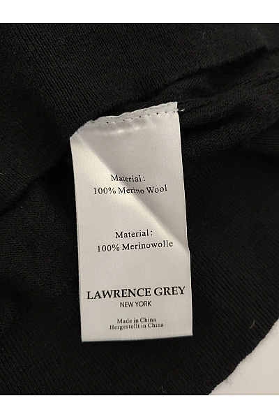 LAWRENCE GREY Pánský černý vlněný pulovr merino basic Vel. 4XL | LAWRENCE GREY | obrázek 4