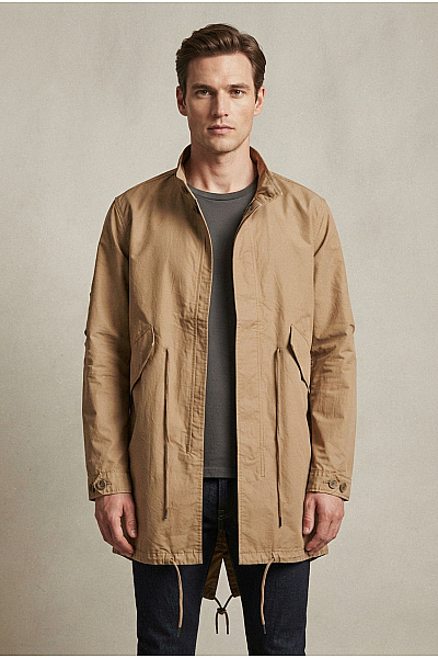 DRYKORN Bavlněná Khaki Parka Bunda Jarní Podzimní Vel. EU L