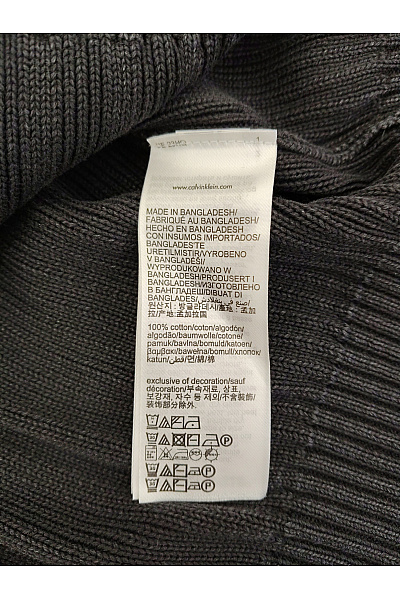 Calvin Klein Černý pánský pletený žebrovaný pulovr přes hlavu Velikost M | Calvin Klein | obrázek 4