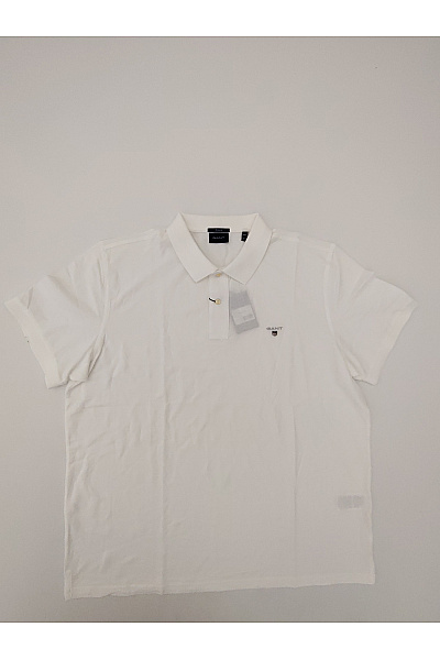 GANT Bílé bavlněné polo tričko s krátkým rukávem Vel. XXXL | GANT | obrázek 2