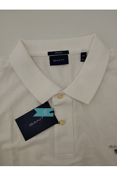 GANT Bílé bavlněné polo tričko s krátkým rukávem Vel. XXXL | GANT | obrázek 6