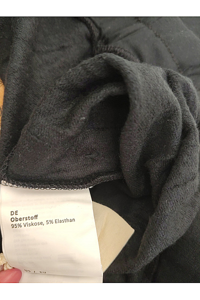 DreiMaster Černé široké letní kalhoty s vysokým pasem a knoflíky Vel. M | DreiMaster | obrázek 5