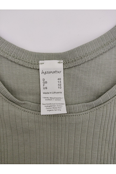 Hessnatur Dámské khaki bavlněné tílko basic s kulatým výstřihem Velikost DE 40 | Hessnatur | obrázek 4